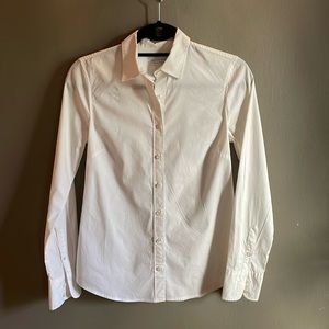 J. Crew Stretch Perfect women’s button down shirt, white, extra small
